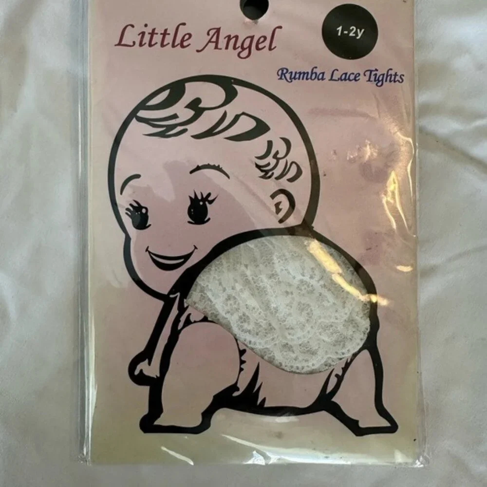 Little Angel Rumba Lace Tights White Size 1-2Y